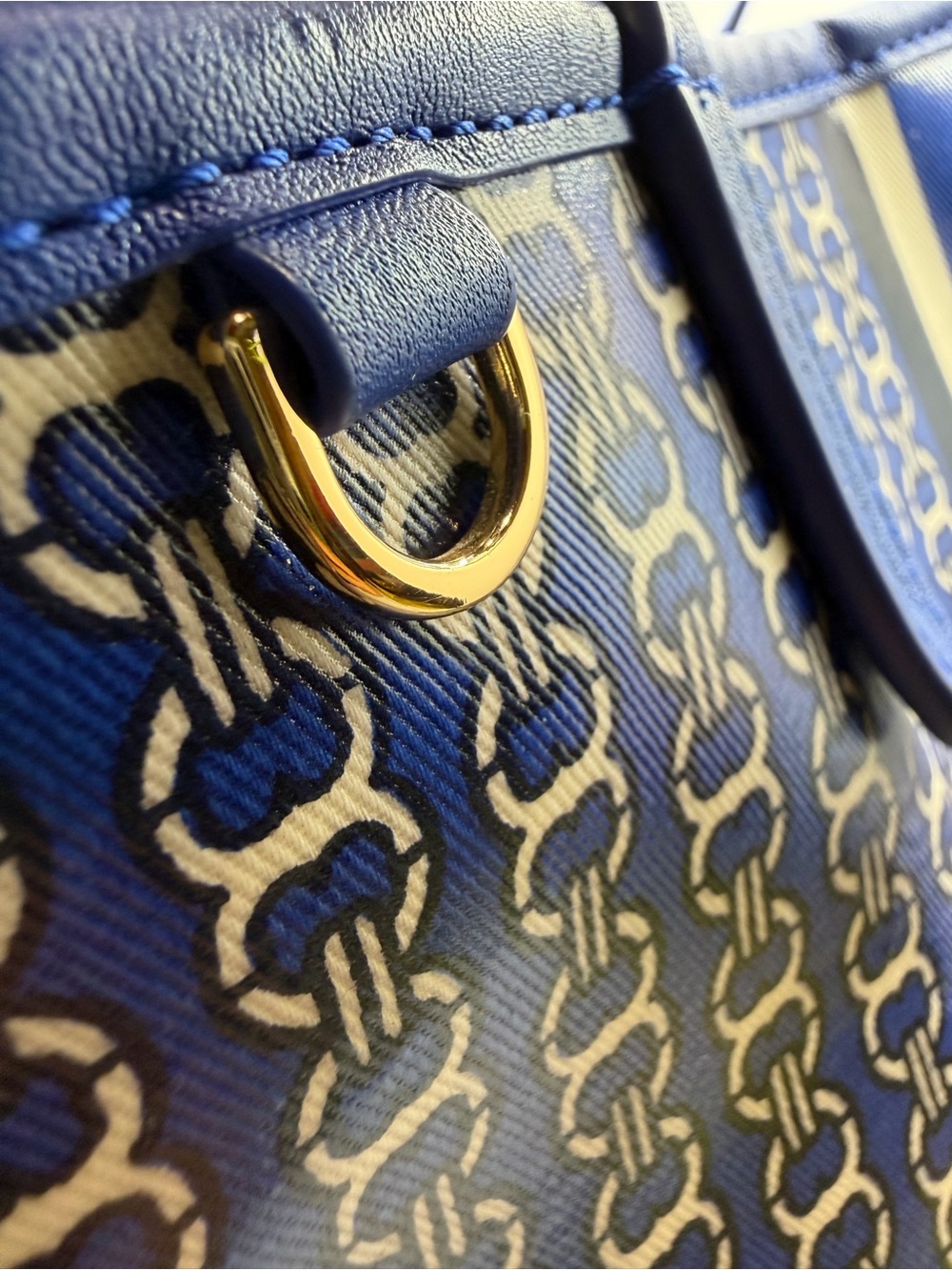 Tory Burch Gemini Link Coated Canvas Tote Bag & Matching Zip Wallet Set - Blue - Picture 11 of 16